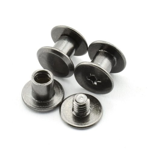 LQ Industrial 120pcs Chicago Screw Cross Head Phillips Drive Binding Screws Rivet Book Binding DIY Leather Craft Assembly Bolt 5x6mm Black