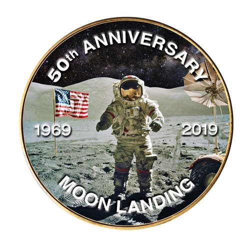 American Coin Treasures Moon Landing Eisenhower Bicentennial Dollar Coin Money Clip | 50th Anniversary Coin Layered In Gold | Holds Currency, Credit and Business Cards |Certificate of Authenticity