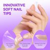 Gelike EC Gel X Nail Kit - 240PCS Short Coffin Nail Tips, 6 in 1 UV Gel Nail Glue and Mini UV Lamp with Gift Package