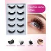False Eyelashes Cat Eye Look: Gekinye 3D Fluffy Wispy Volume Curl Faux Mink Lashes 5 Pairs - Handmade Natural Reusable Strip Lashes