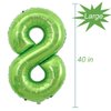 Tellpet Big Number 8 Balloon, Green Number Balloons for 8th Borthday Party Decorations Boy Girl Kids, 40 Inch
