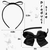 EYEOO 2PCS Black Bow Headbands Set for Women Big Knotted Headbands Grosgrain Ribbon Hair Bows Cute Hair Hoop Top Knot Turban Hair Headband for Girls Teens Party Cosplay Decoration Hair Accessories