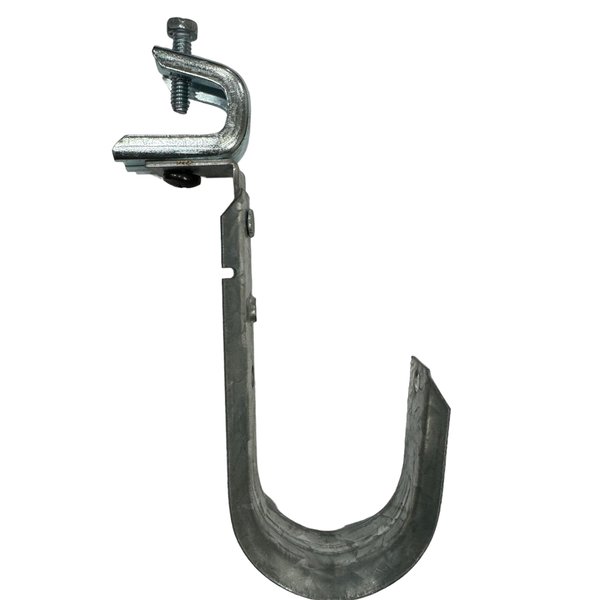 2 Inch Heavy Duty Metal Cable & Wire Support J-Hook Hangers with Heavy Duty Swivel Beam Clamp - 25 Pack