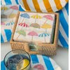 Caspari Beach Umbrellas Paper Cocktail Napkins, Two Packs of 20