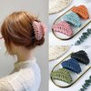 Junfamilee Hair Clip, 1Pc Green Leaf-shaped Hair Clip with Many Teeth, Big Claw Clips, 3.5 Inch, Non slip Leaves Hair Catch Barrette Jaw Clamp Hairpins for Women Girls, Hair Accessories