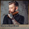 Boar Bristle Hair Brush for Men, Mens Hair Brush for Thick Hair, Slick Back Hair Brush with Stiff Bristles & Wooden Walnut Handle for Smoothing, Detangling and Styling, Beard Brush for Combing