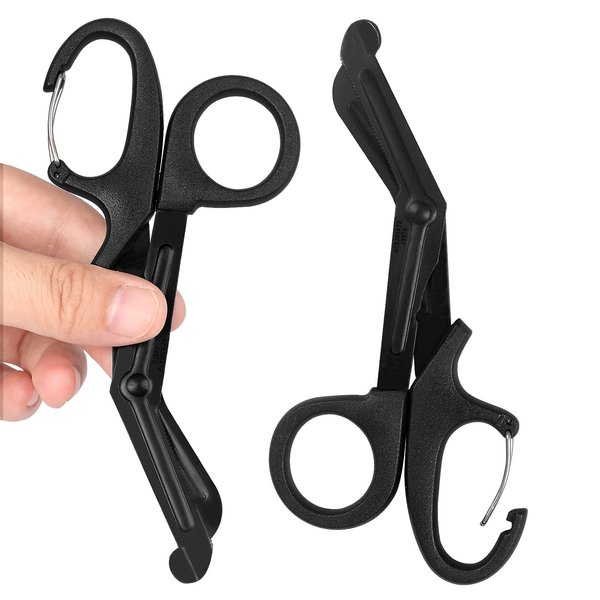 2 Pack Trauma Shears, 5.8 Inch Stainless Steel Medical Scissors, Bandage Scissors with Carabiner, Nursing Scissors Surgical Scissors for Nurses, Doctors, Nursing Students, EMT and EMS