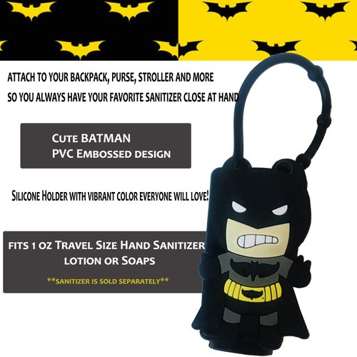 Hand Sanitizer Holder Cute Hero Inspired Hand Sanitizer Holder for Backpack, for 1 oz Bottle Case (Black)