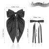 Yoseng Hair Bows Set: 4pcs Ribbon Hair Clips with Bowknots and Long Tails, 2 Sizes, for Women and Girls (Black, White)