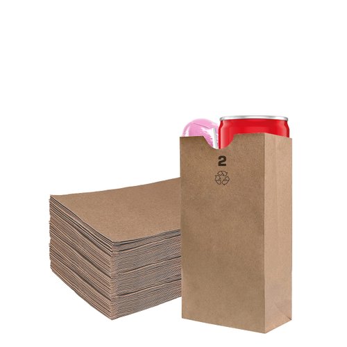 EcoQuality 1000 Mini Brown Kraft Paper Bag (2 lb) Small - Paper Lunch Bags, Small Snacks, Gift Bags, Grocery, Merchandise, Party Bags (4 5/16 x 2 7/16 x 7 7/8 inches) (2 Pound Capacity)