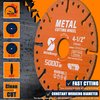 Diamond Cutting Wheel 4-1/2 Inch (3PCS) with 7/8" Arbor Hole, Metal Cut Off Disc with 5000+ Cuts on Rebar, Steel, Iron and INOX