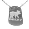 Beer Deer Bear Mac Funny Tv Pong Logo Symbol - Military Dog Tag, Luggage Tag Metal Chain Necklace