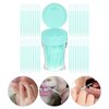 200pcs Double-Head Toothpicks Soft Plastic Oral Care Interdental Floss Cleaners Floss Picks,Braces flossers,Floss for Braces,Floss Sticks for Adults(Sky-Blue)