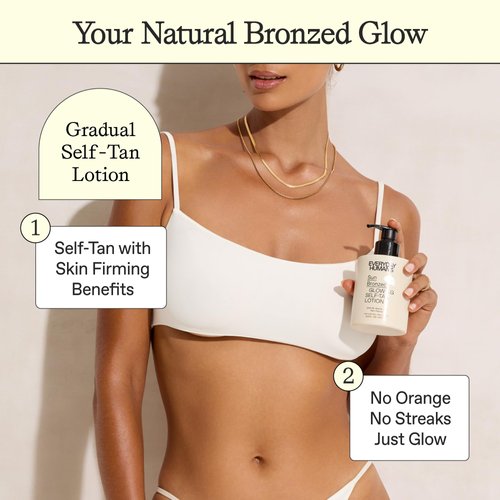 Sun Bronzed Gradual Self Tanning Lotion Australian Made 6.8 fl.oz | Moisturizing & Firming Self Tanner with Peptides | Streak-Free Luxe Sunless Tanner With Vetiver & Santal | Everyday Humans