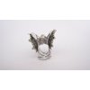 Small mini silver flower metal hair claw clip