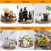 Lazy Susan Turntable Organizer for Cabinet Pantry Kitchen Countertop Refrigerator Cupboard, Pine Wood, 9", Carbonized Black
