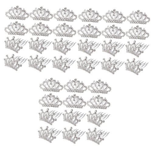 Hair Comb 36 Pcs Rhinestone Hair Clip Girl Hair Clips Combs for Mini Tiaras Crowns Mini Crystal Crystal Tiara Comb Hairpin Hair Comb Headband Hair Hoops Accessories Princess