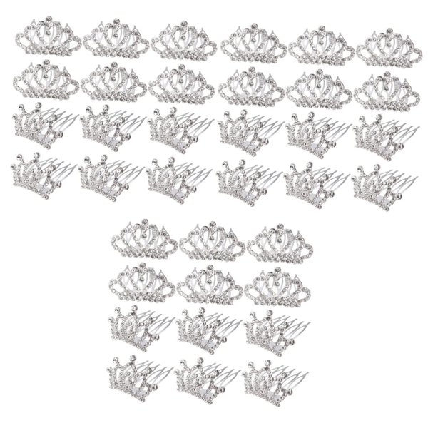 Hair Comb 36 Pcs Rhinestone Hair Clip Girl Hair Clips Combs for Mini Tiaras Crowns Mini Crystal Crystal Tiara Comb Hairpin Hair Comb Headband Hair Hoops Accessories Princess