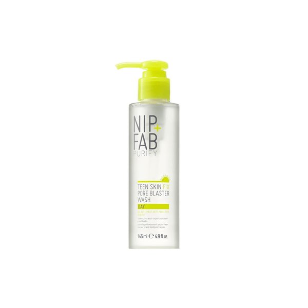 Nip+Fab Teen Skin Fix Pore Blaster Day Face Wash with Wasabi Extract and Vitamin E Cleansing Micellar Gel Facial Cleanser for Oil Control, Refining Minimizing Pores, 4.9 Oz