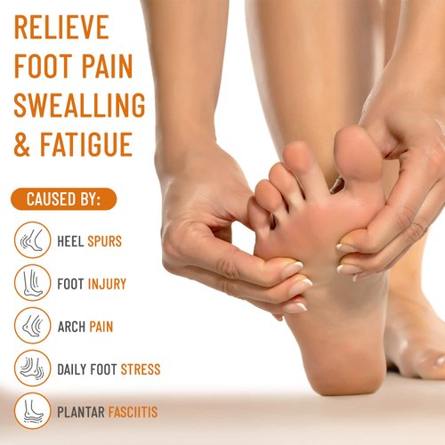 Copper Edge Copper Arch Support for Plantar Fasciitis. 2 Half Socks/Sleeve Compression Brace for Women and Men. Orthotics Feet Pain Aid Fit for Flat/High/Fallen Arches, Foot Care (Copper)