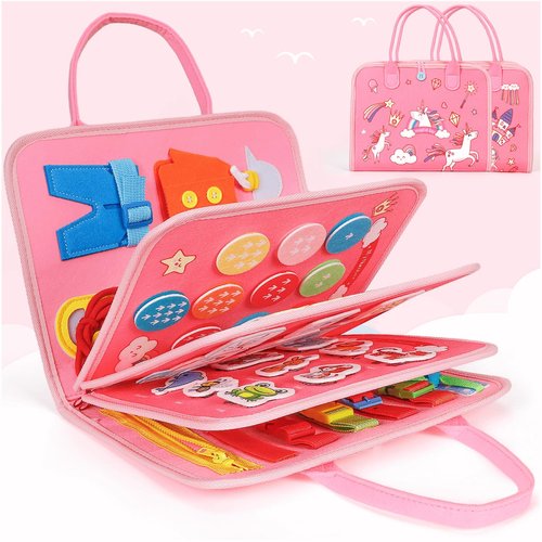 SYHLN Montessori Busy Board Toys for One Year Old Girl Birthday Gifts,Educational Preschool Learning Activities Sensory Travel Toys for 1 2 3 Year Old, for Toddlers 1-3