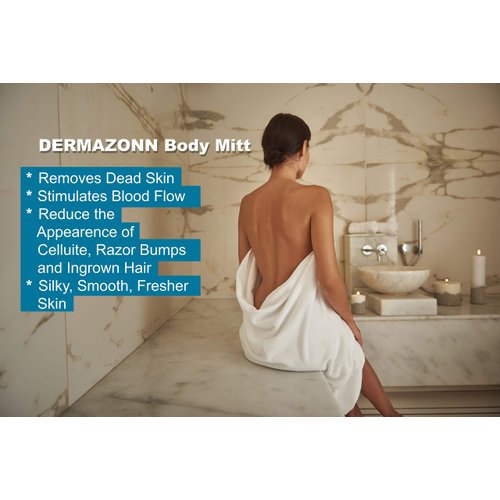 Dermazonn Deep Exfoliating Mitt Body Scrub and Face Scrub – Scrub Mitts for Shower – Turkish Bath hammam Glove – Face Peeling – Silk exfoliating mitt - Turkish Exfoliating Mitt