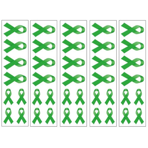 40 Green Ribbon Temporary Tattoos: Mental Health Awareness Tattoo