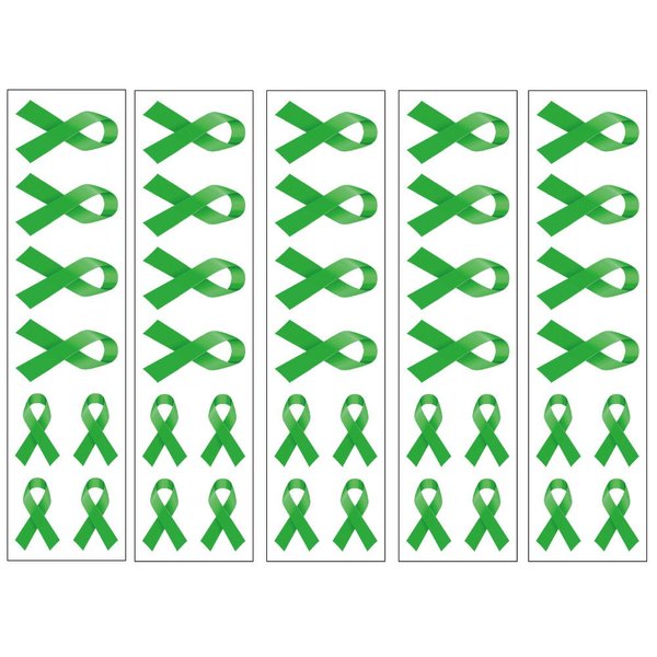 40 Green Ribbon Temporary Tattoos: Mental Health Awareness Tattoo
