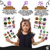Halloween Temporary Tattoos Bulk Real Glitter Temporary Halloween Tattoos for Kids, Individual Non Candy Treats Class Party Giveaways for Kids Bulk, Goodies Fillers Class Gifts Prizes