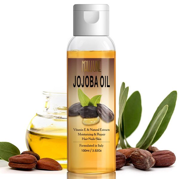 NUSPA Organic Vitamin Nutrients Jojoba Hair Oil, Heat Protectant Styling Hair Care Moisturizing Hair Serum infused Vitamins E Rosemary Shea Butter Coconut Oil for anti-Dry, Anti-Frizz,Damage