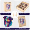 Australian Shepherd Dogs Wooden Puzzle 500pcs Stained Colorful Art Painting Wooden Puzzle for Kids Adults, Birthday Mother's Father's Day Christmas for Dad Mom Son Daughter(14.9 * 17.1in)