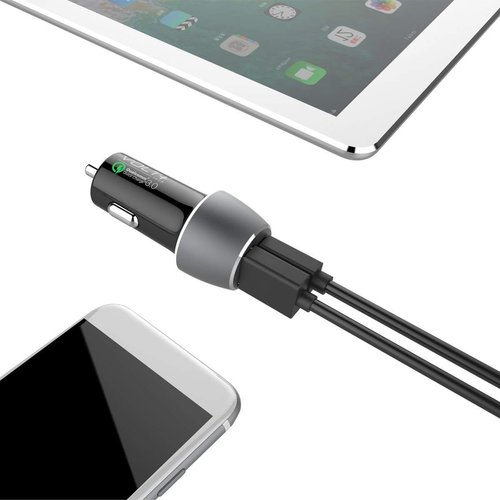 PRO 33 Watt Car Kit Compatible with Nokia C110 Plus Data, Durable Quick Adaptive Fast Charging Dual USB-C/MicroUSB Long 4ft Cables