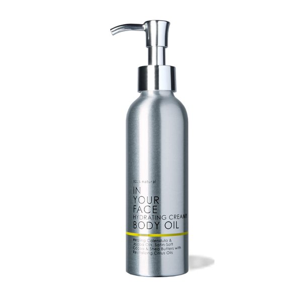 In Your Face HYDRATING CREAMY BODY OIL | Healing Calendula & Jojoba Oils, Satin-Soft Cocoa & Shea Butters with Revitalizing Citrus Oils | 5 oz
