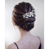 Bestshoot Bridal Hair Accessories, Wedding Hair Comb with Crystal Rhinestone, Alloy Wire, Crystal Rhinestone and Faux Pearl, Hair Pieces for Girls, Women, Bridal, Bridesmaid.. (Silver)