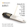 KitchenArt Professional Series Tablespoon, Champagne Satin Measuring Spoon, Adjustable from 1/2 Teaspoon to 1 Tablespoon, White & Black