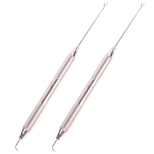 Pro Pulling Needle for I-Tip Hair Extensions by The Hair Shop - Stainless Steel Threading and Sectioning Tool for Tubes, Beads, Microbeads, Microlinks (2 Units)