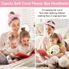 Casoty 4 Pcs Pink Spa Headband, Make Up Essentials for Women, Soft Coral Fleece Face Wash Headband, Skincare Headbands, Makeup Headband for Face Washing Shower Skin Care Yoga
