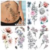 Cerlaza 100 Styles Temporary Tattoos for Women, Fake Henna Semi Permanent Tattoos for Adults, Leg Makeup Waterproof Flower Tatuajes Temporales Long Lasting Realistic Stickers