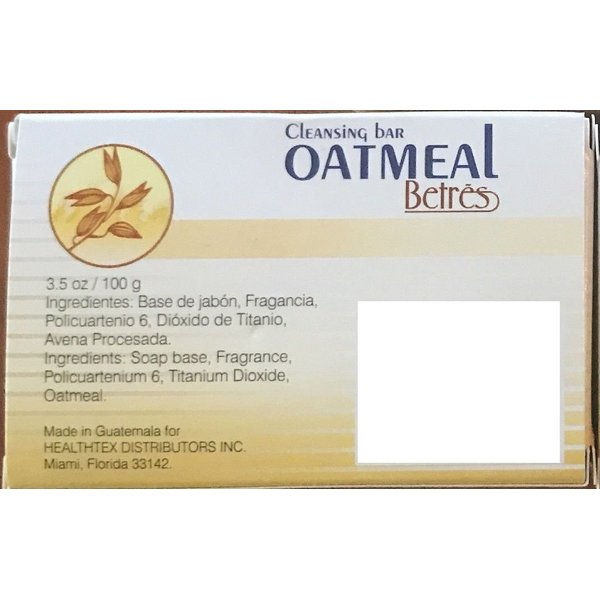 Betres Avena Oatmeal Bar Soap 3.5 oz for Sensitive Skin - 2-PACK