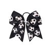 Soccer Jumbo Cheer Bow Soccer Ponytail Holder Sport Bows Soccer Ball Cheerleading Bow BBG66 (Black)