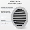 calimaero WSGG 5" Inch Gray Round Metal Air Vent Grill Cover Flat Louver with Fly Screen Fits Only with Metal Ducts