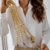1Pc Gold Retractable Chain Necklace Lanyards for Women Lanyards for Badge Holder Ornaments Convenient to Carry Easy to Use for ID Badges Stylish Key Lanyard, Identification Badges and Supplies