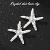 BARTOSI Starfish Hair Clips Silver Pearl Hair Barrettes Crystal Hair Pin Bride Wedding Hair Pieces Mermaid Hair Accessories for Women and Girls (Pack of 2)