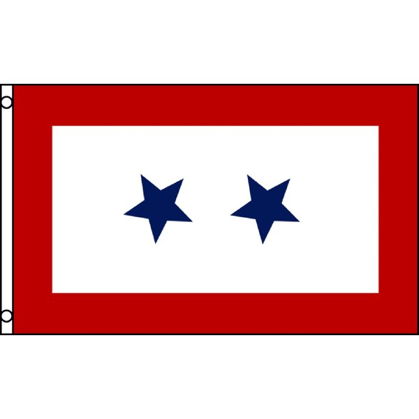 Blue Star Service Flag (2 Star) 3x5ft Poly
