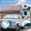 RV Windshield Cover Compatible with Class C Ford E450 1997-2024 RV Front Window Cover Motorhome Windshield Cover RV Window Sunshade Cover Snow Cover 4 Layers with Mirror Cutouts Silver