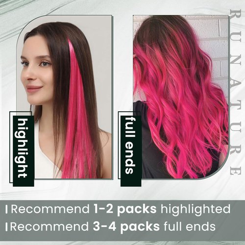 RUNATURE I Tip Hair Extensions Human Hair 20 Inch Itip Human Hair Extensions Hot Pink I Tip Hair Extensions Pink Human Hair I Tip Extensions Cold Fusion Hair Extensions Real Human Hair 25g 25s