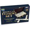 Gamie Double Six Dominoes Set in Faux Leather Case, 28 Dominos Tiles for Kids, Fun Educational Toy Classroom Kit, Classic Set of Dominoes for Game Night or Travel in Gift Box
