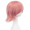 12 Inches Unisex Short Cosplay Hair Party BOB Wig with Bangs Halloween Costume Wigs (Pink)