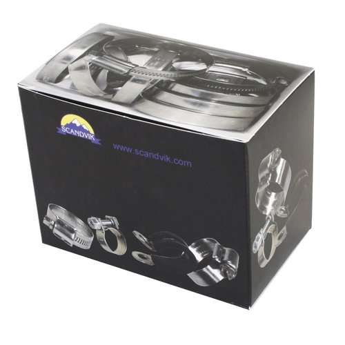 Scandvik 13657 Stainless Steel Hose Clamp (SAE Size 28, 32-57 mm, 1 1/4" - 2 1/4", 12mm Band, 13657) (Pack of 10)