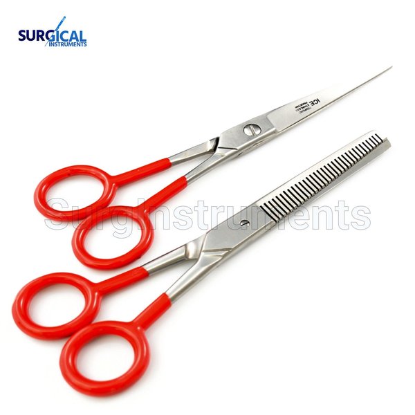 Professional Salon Hair Cutting Thinning Scissors Barber Shears Red Handles